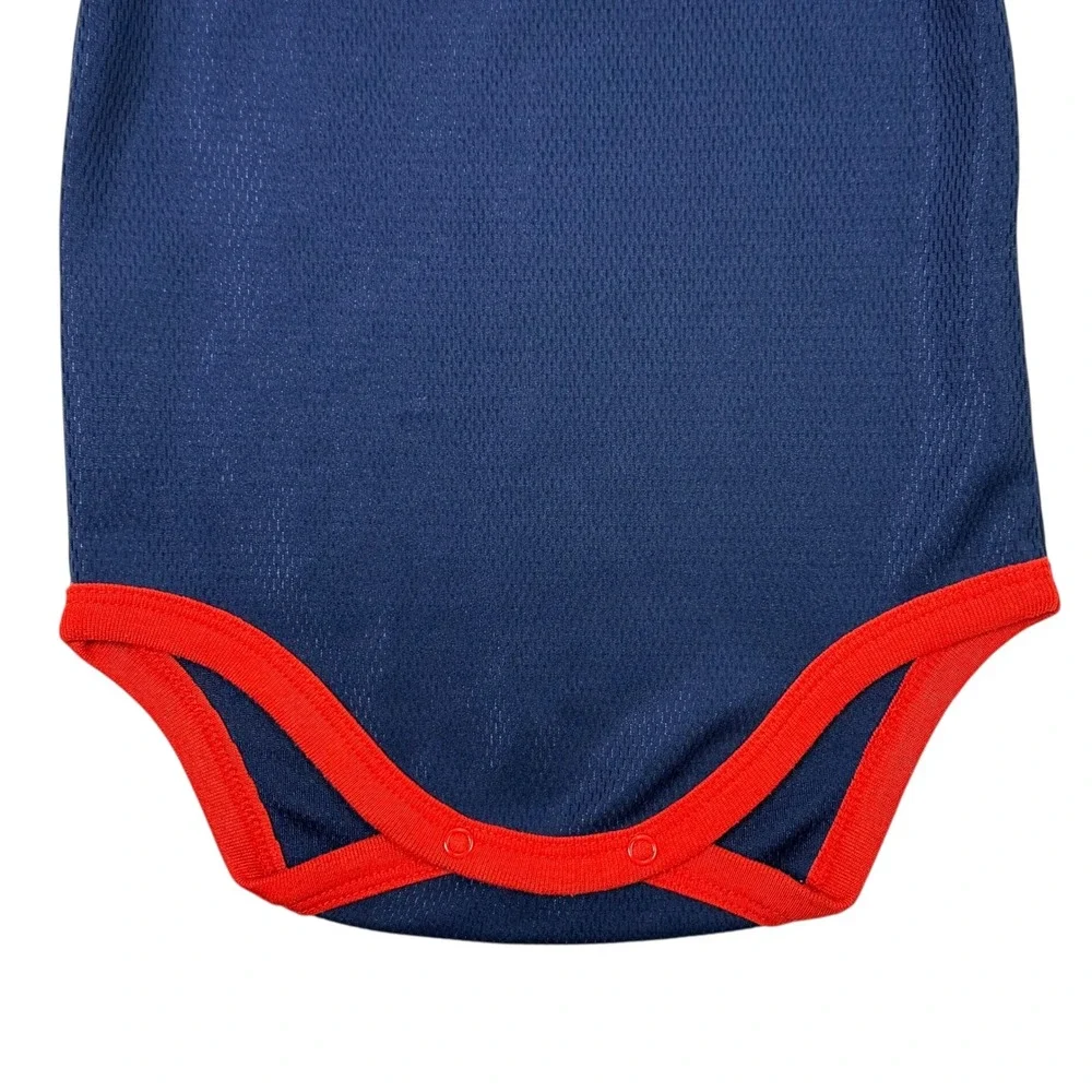 NFL Team Apparel Patriots Bodysuit Infant 6-12M Navy Blue Jersey Romper Football